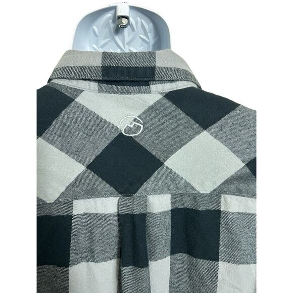 Magellan Outdoors Flannel Button Front Plaid Shirt Sz Large Gray Black - Picture 4 of 6